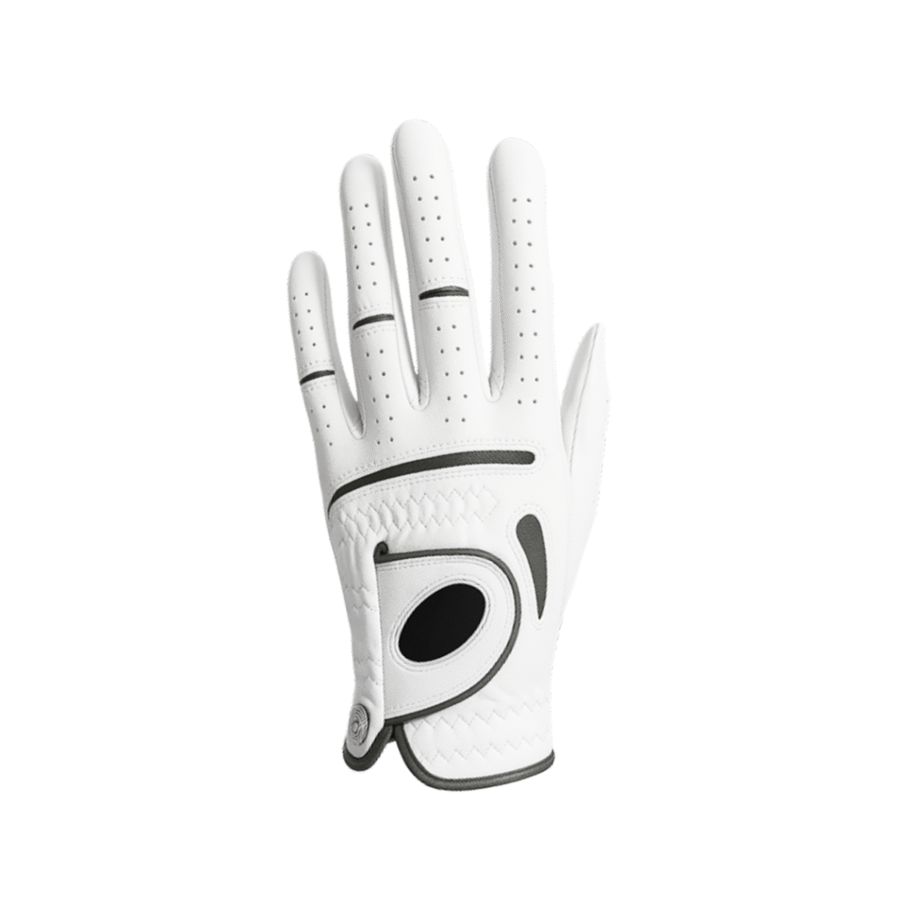 SCS Custom Elite Golf Glove - White/Black Trim & Oval Accents