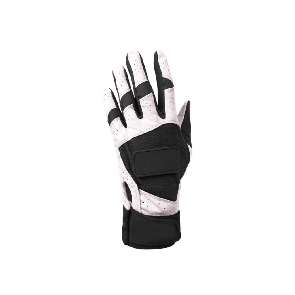 SCS Custom Elite Golf Glove - White/Black Mesh Backhand & Wrist Support Strap