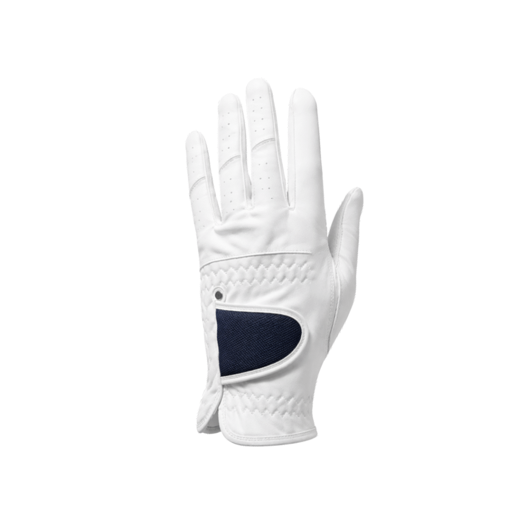 SCS Custom Elite Golf Glove - White/Navy Mesh Closure