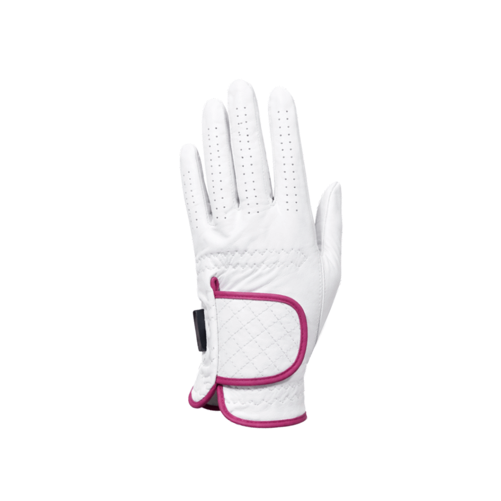 SCS Custom Elite Golf Glove - White/Pink Trim