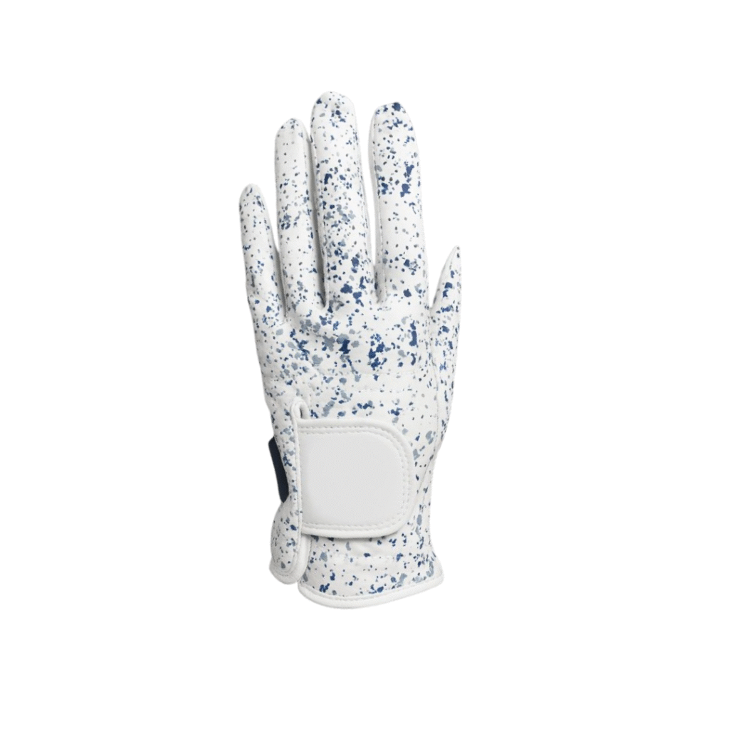 SCS Custom Elite Golf Glove - White/Blue Paint Splatter Print