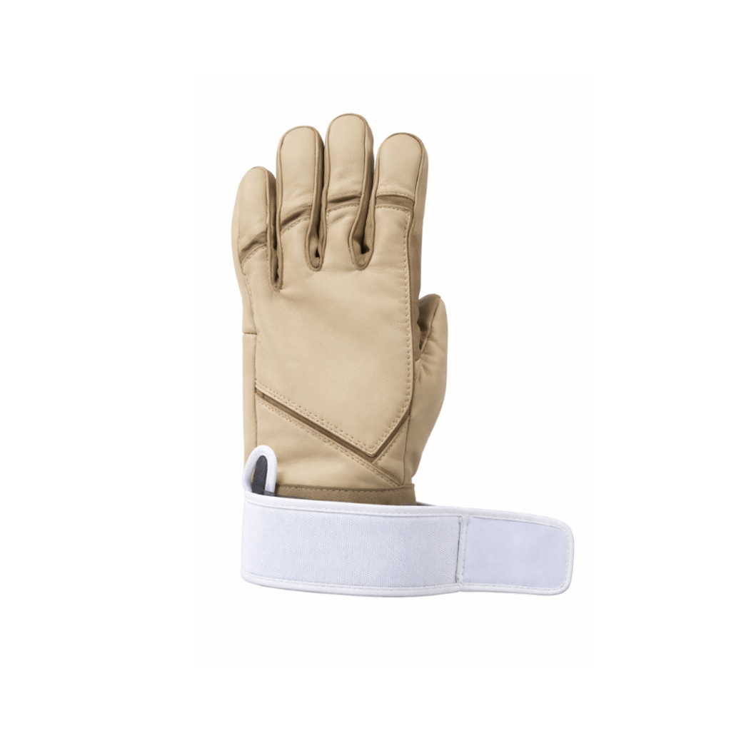 SCS Custom Elite Golf Glove - Tan/White Wide Strap Accent