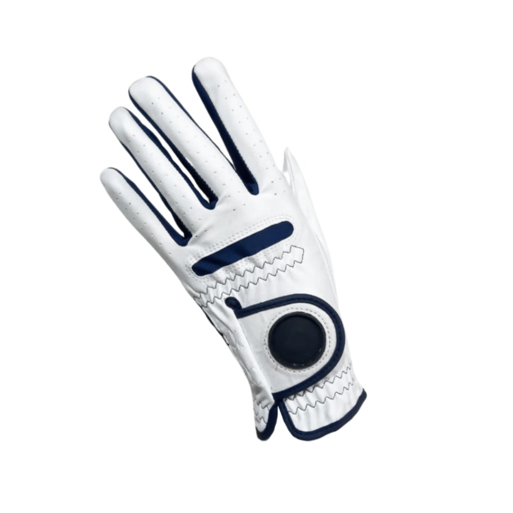 SCS Custom Elite Golf Glove - White/Navy Contrast Accents