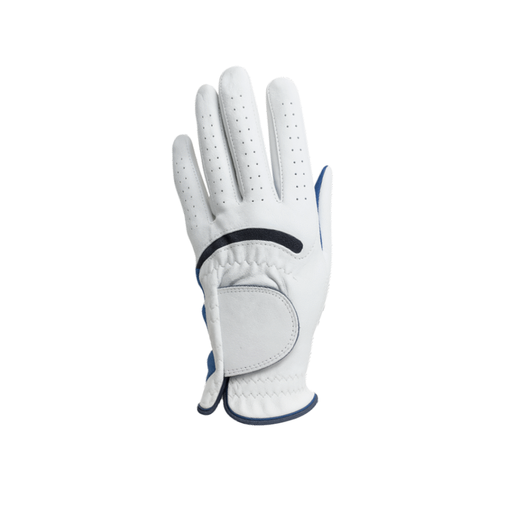 SCS Custom Elite Golf Glove - White/Blue Arc Accent