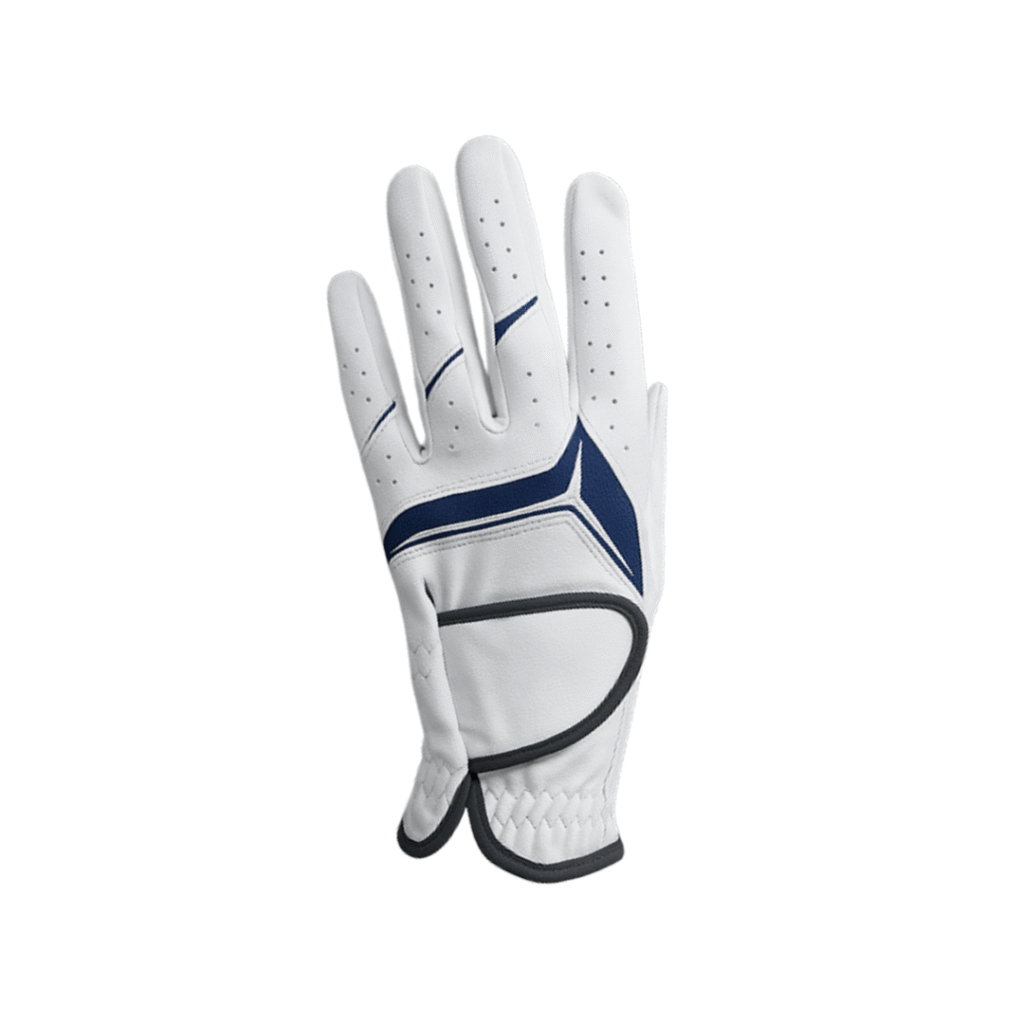 SCS Custom Elite Golf Glove - White/Navy Geometric Accent