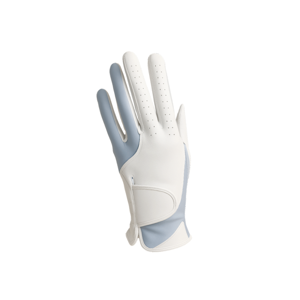 SCS Custom Elite Golf Glove - White/Light Blue Contrast
