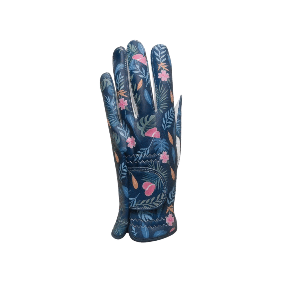 SCS Custom Elite Golf Glove - Blue Tropical Floral Pattern