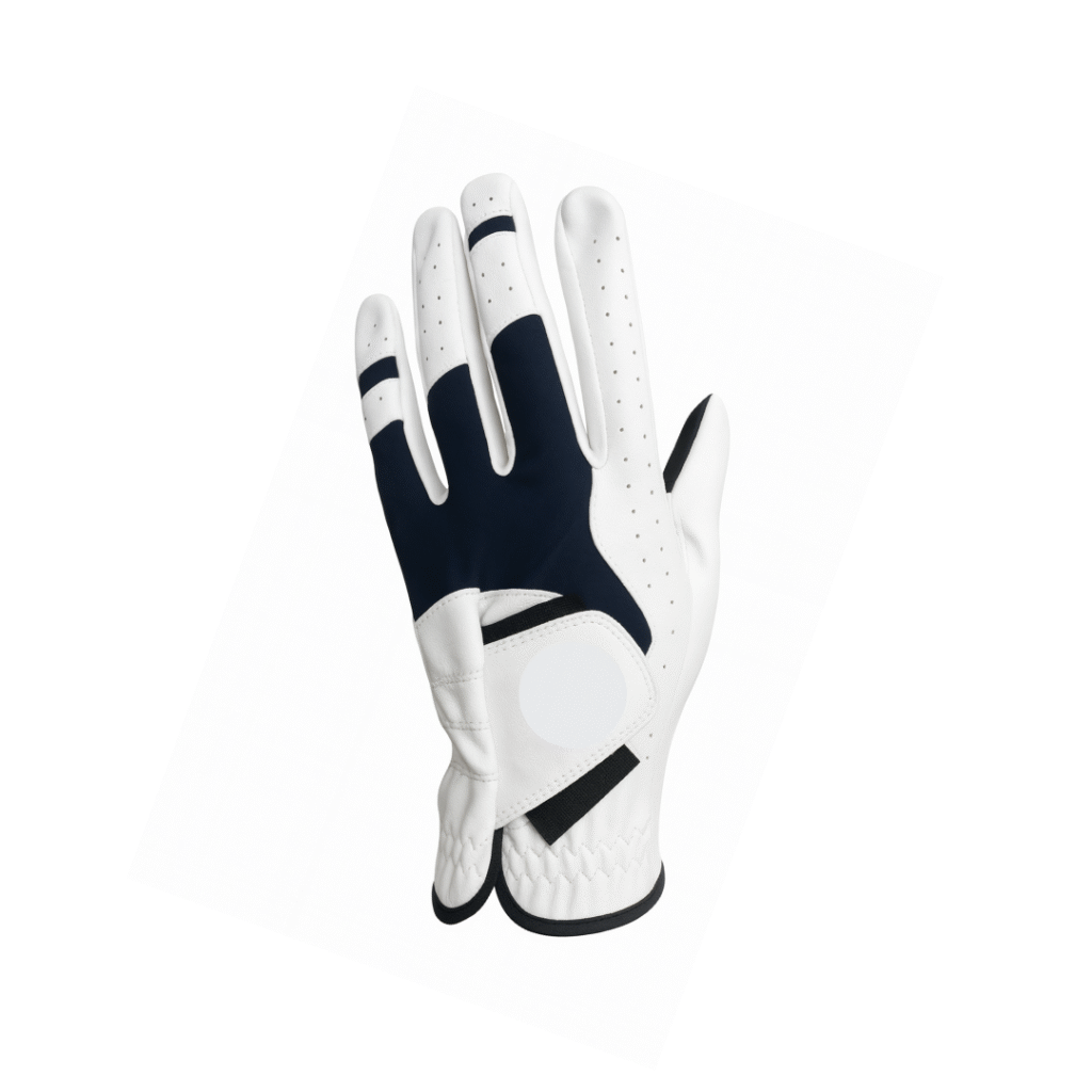 SCS Custom Elite Golf Glove - White/Navy Contrast Backhand Paneling