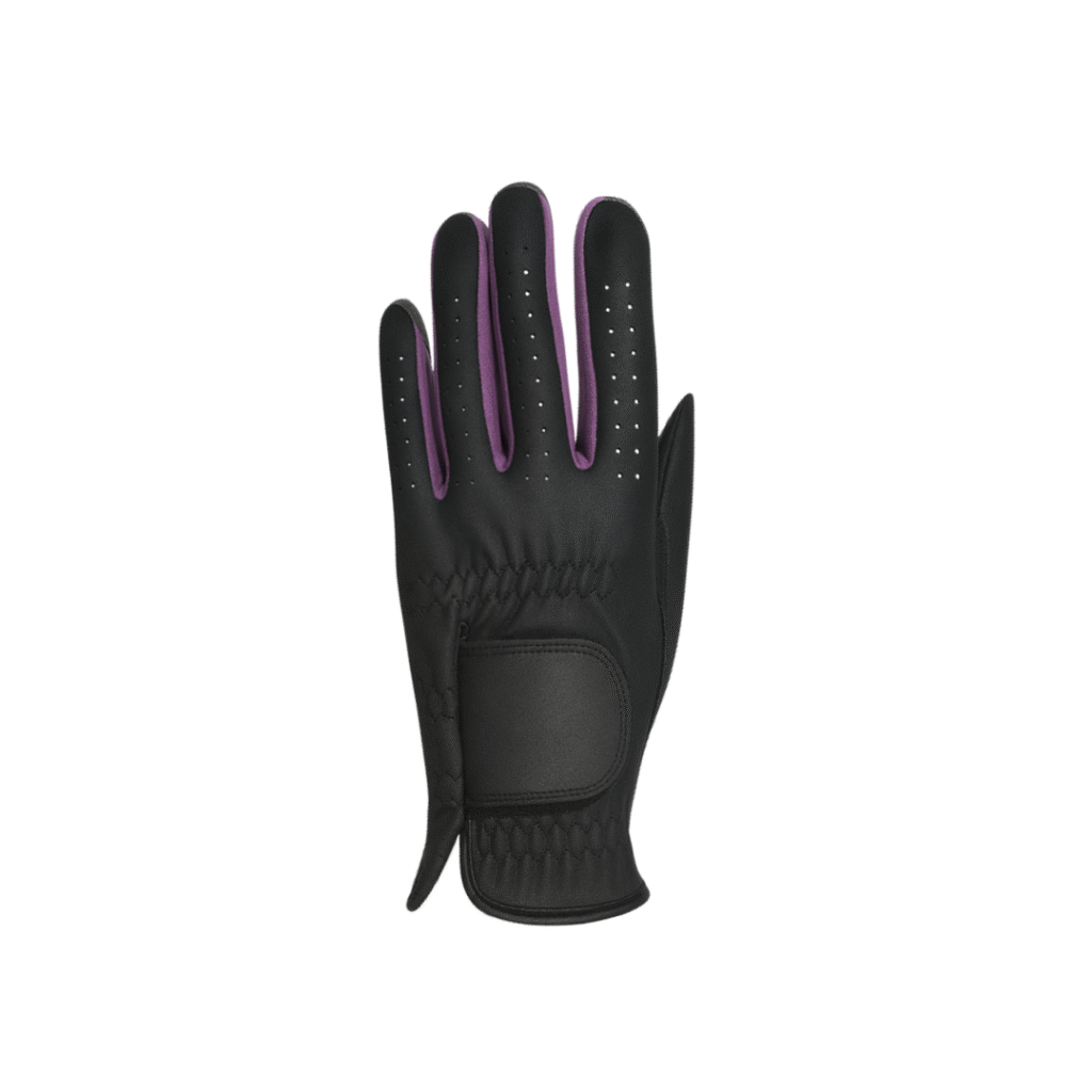 SCS Custom Elite Golf Glove - Black/Purple Contrast Perforated