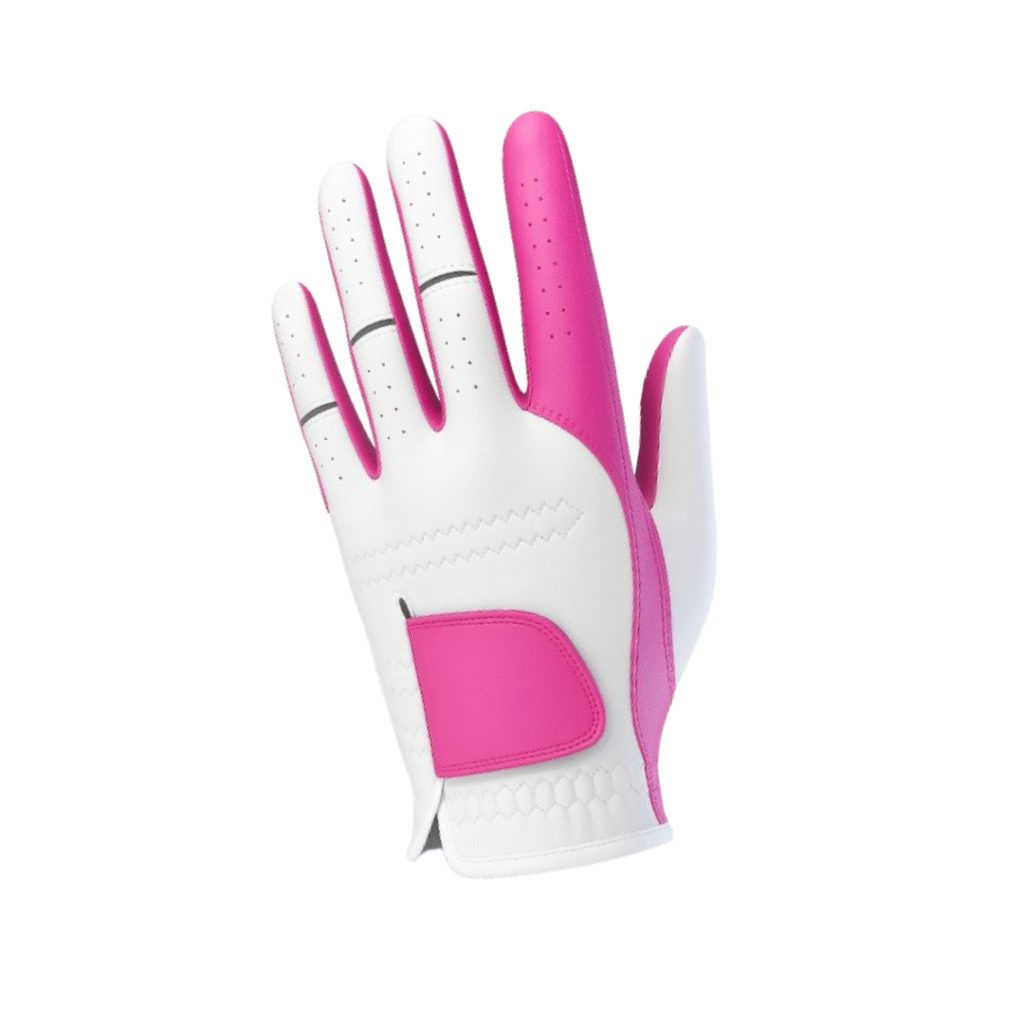 SCS Custom Elite Golf Glove - White/Pink Contrast Accent