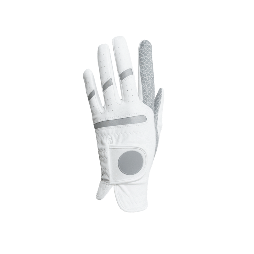 SCS Custom Elite Golf Glove - White/Grey Textured Pattern Accent