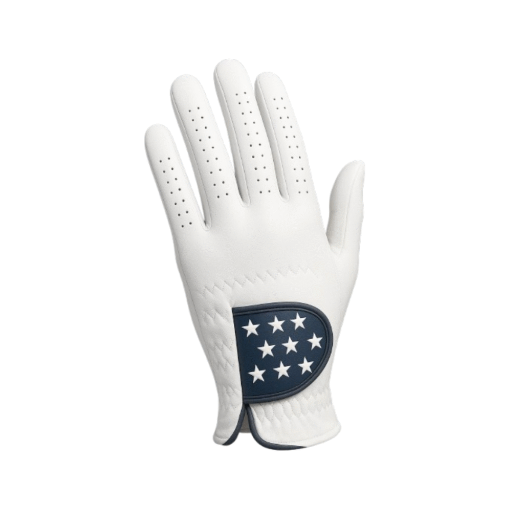 SCS Custom Elite Golf Glove - White/Navy Star Strap