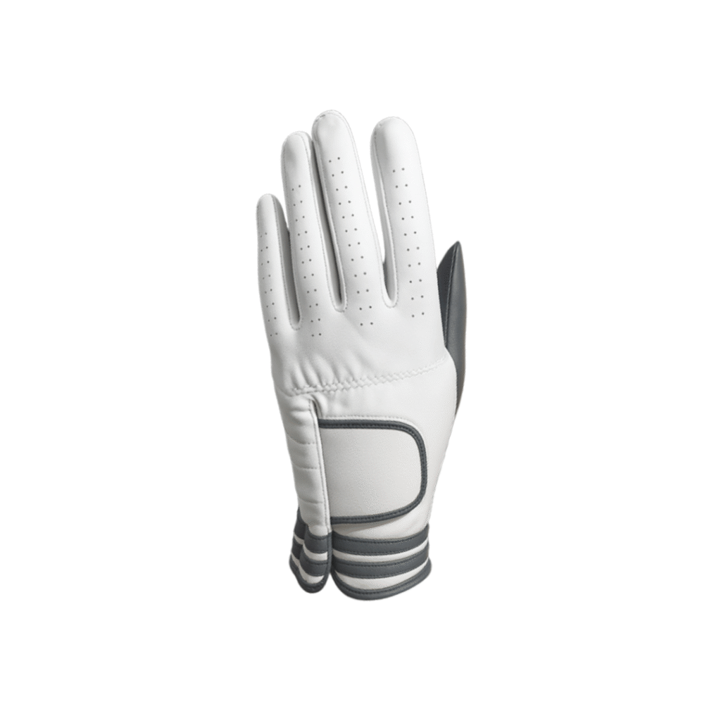 SCS Custom Elite Golf Glove - White/Grey Striped Cuff Accent