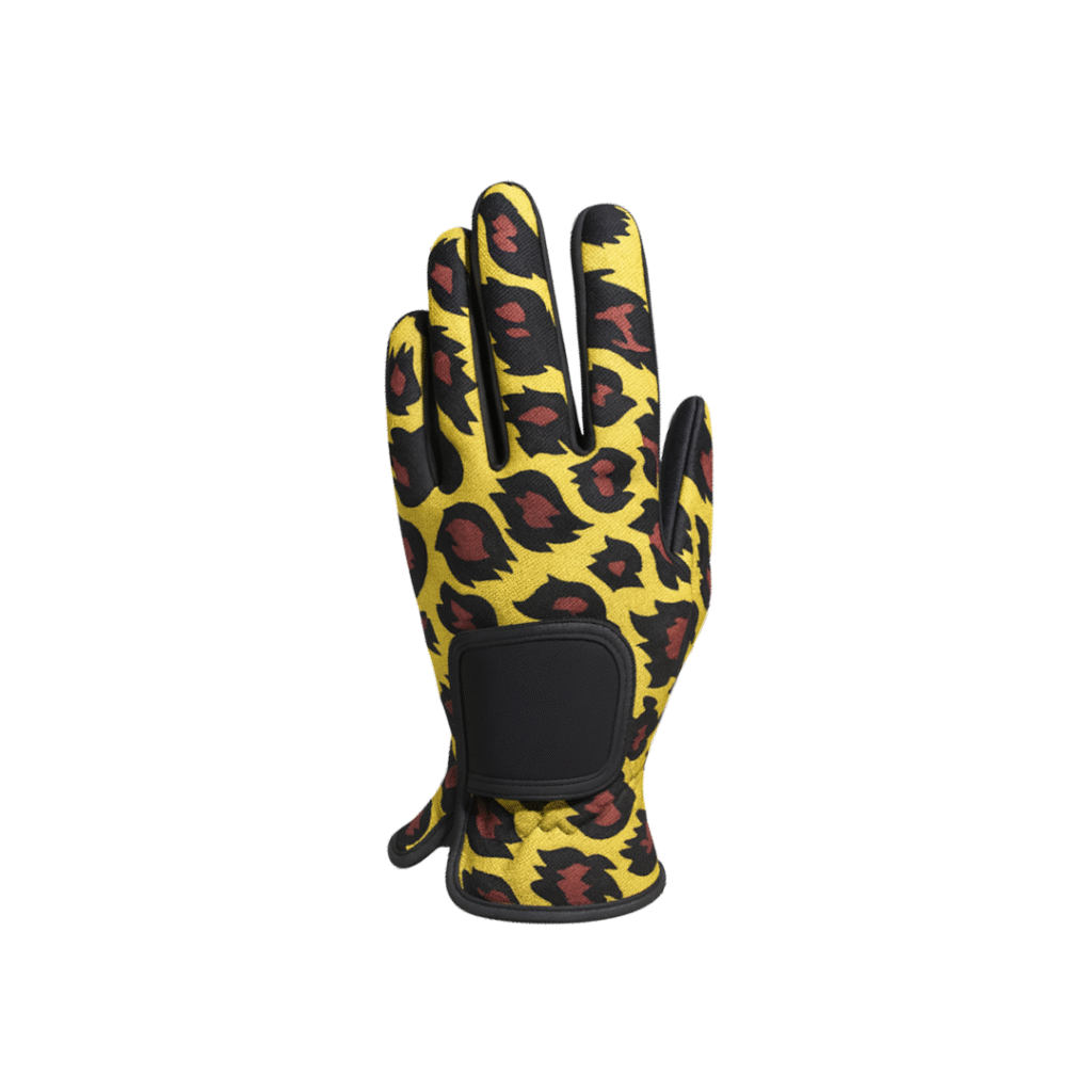 SCS Custom Elite Golf Glove - Yellow Leopard Print