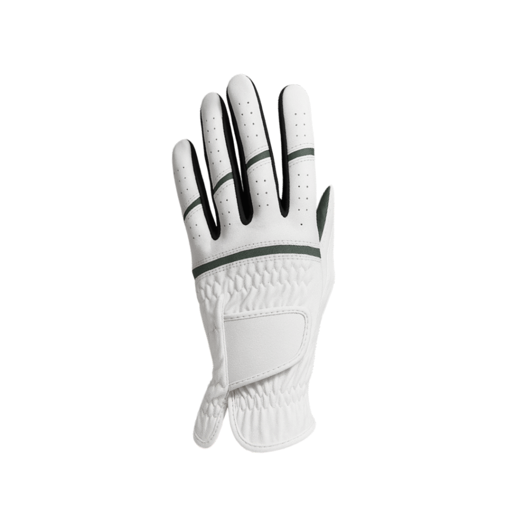 SCS Custom Elite Golf Glove - White/Dark Green Accent Lines